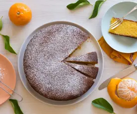 Gâteau polenta, mandarine et amandes