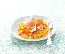 Red mullet couscous with peppers
