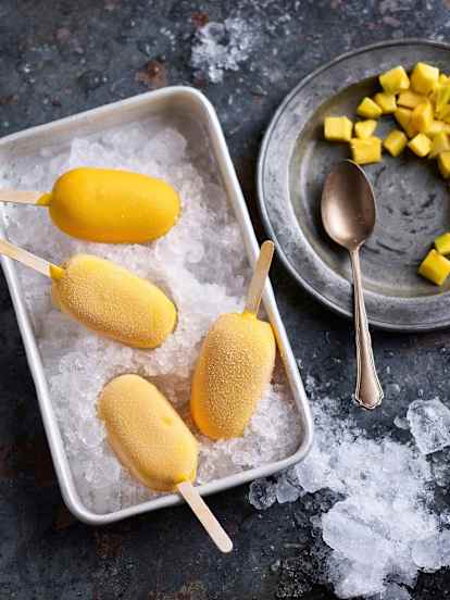 Mango and Vanilla Ice Cream Sticks