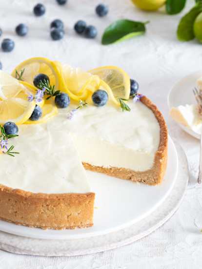 Tarta helada de limón sin gluten