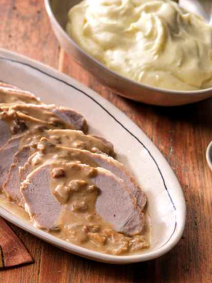 Varkenslendegebraad met aardappelpuree