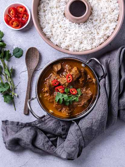 Creamy beef curry and rice