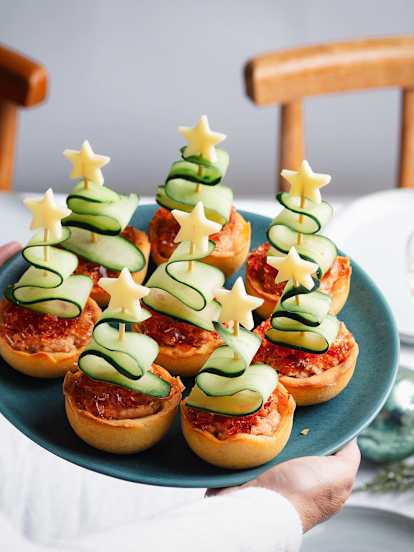 Mini tartas árbol de Navidad