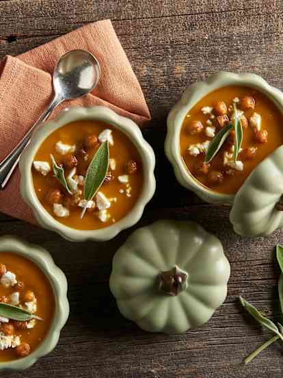 Pumpkin Soup with Crispy Chickpeas