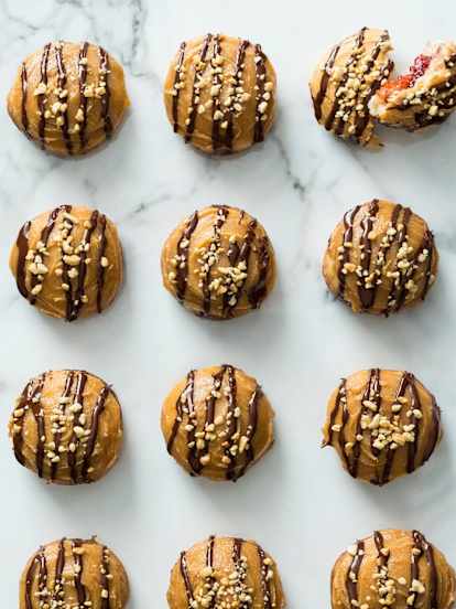 Peanut butter and jam doughnuts