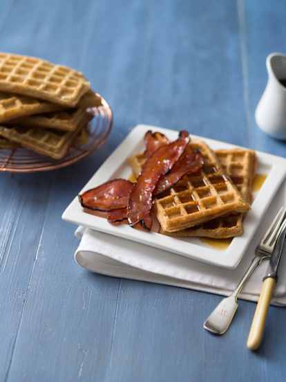 Gluten Free Waffles with Maple Bacon