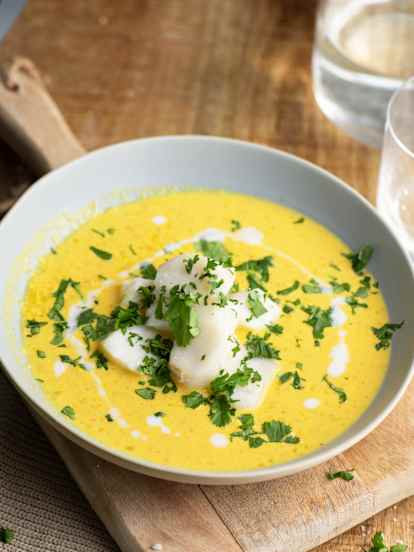 Kokoscurry mit Kabeljau