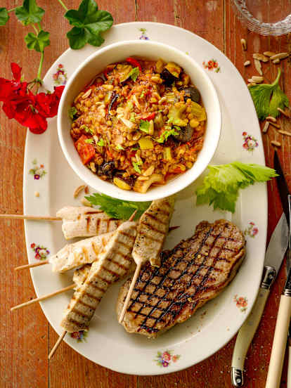 Caponata mit Linsen