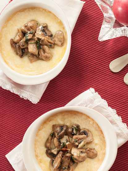 Queso provolone con salteado de setas para dos