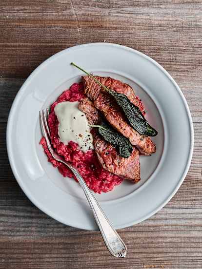 Randenrisotto mit Saltimbocca