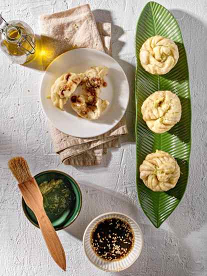 Πιτάκια με κρεμμύδι στον ατμό