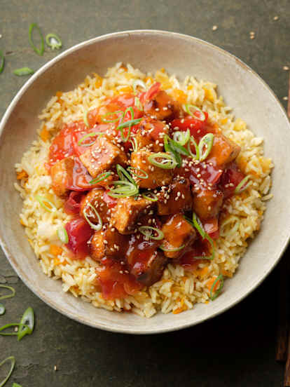 Sweet and Sour Tofu with Un-fried Rice