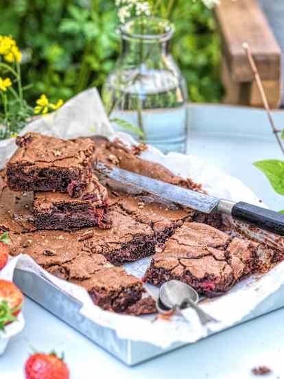 Brownie aux fraises