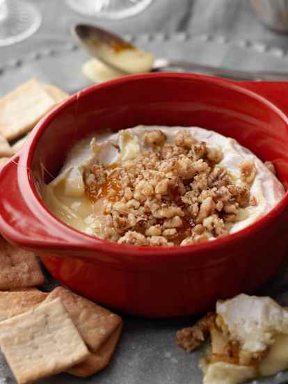 Baked Camembert with Mandarin Jam and Herb Crackers