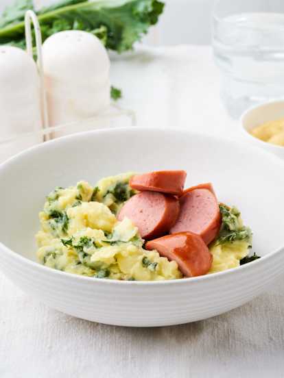 Boerenkoolstamppot met Rookworst en Mosterd