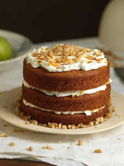 Bolo de maçã e caramelo