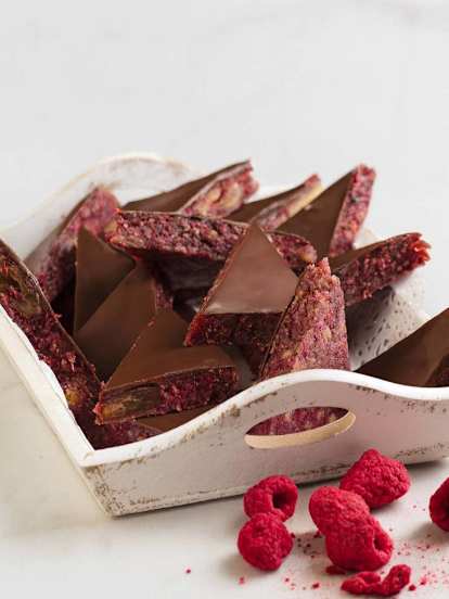 Chocolade-Framboos Driehoekjes