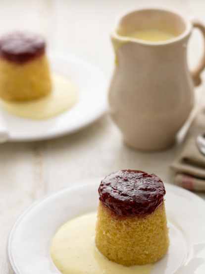 Steamed Raspberry Jam Puddings