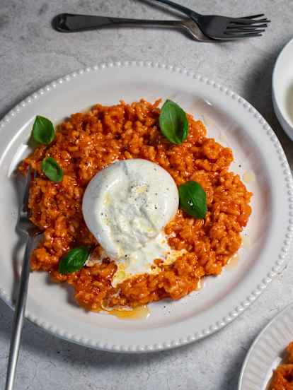 Risotto pomodori with burrata