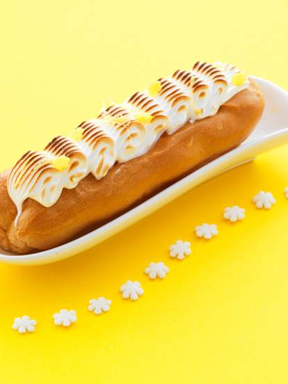 Lemon curd eclairs