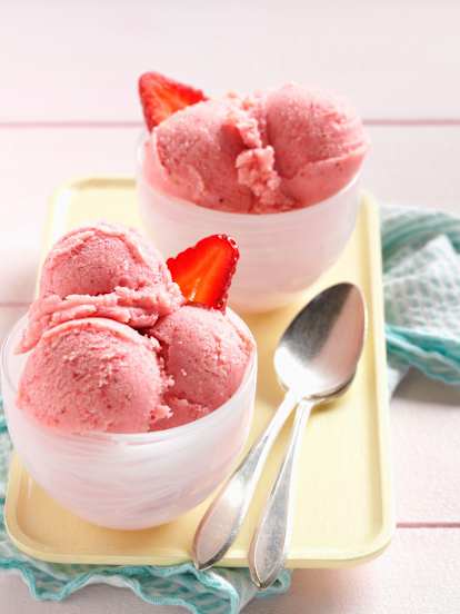 Strawberry Buttermilk Sherbet