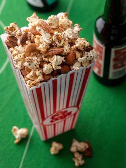 Spicy Nuts and Popcorn Mix