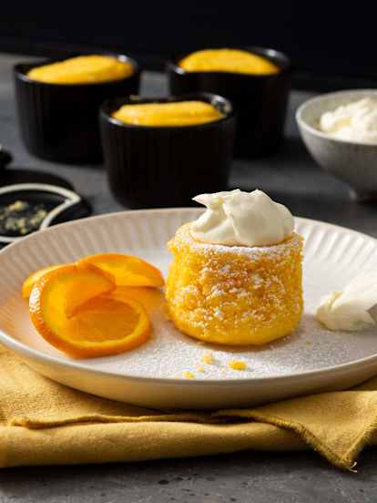 Steamed carrot and orange sponges
