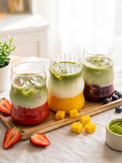 Fruity Iced Matcha Latte