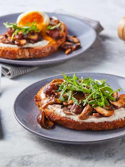 Miso Mushroom Toast with Tahini Yogurt