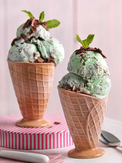 Lody miętowe z czekoladą