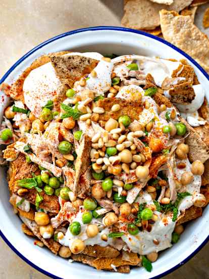 Salade fatteh au poulet