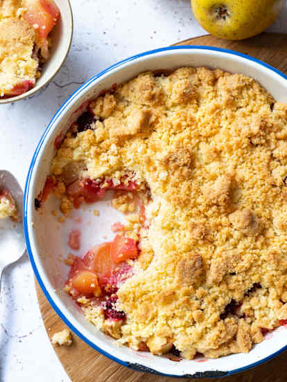 Crumble pommes-framboises
