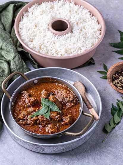 Sri Lankan red beef curry with rice