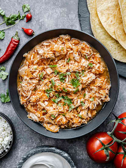 Shredded Chicken in Tomato Sauce (Tinga de Pollo)