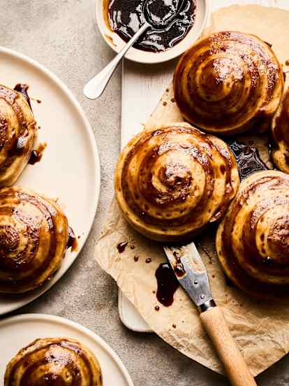 Caracóis de canela a vapor