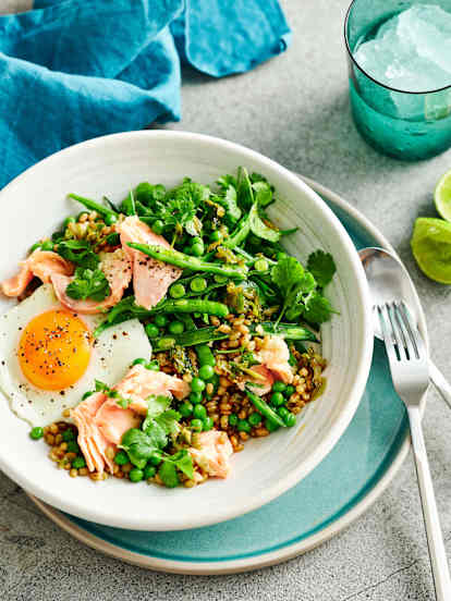 Salmon freekeh "nasi goreng" (Diabetes)