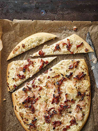Tarte flambé con pancetta