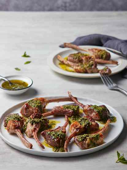 Sous-vide Lamb Chops with Mint Sauce