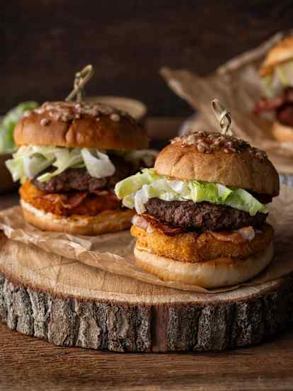 Cheese and Bacon Stack Burger