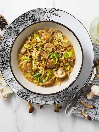 Minestra di orzo e funghi