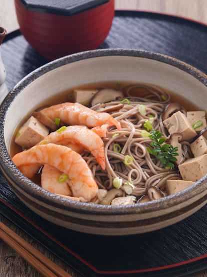豆腐鮮蝦蕎麥湯麵