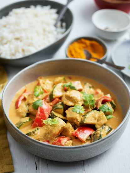 Kokosowe curry z kurczakiem i ryżem