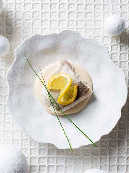 Merluza con beurre blanc al limón
