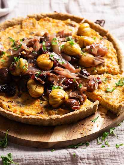 Maroni-Champignon-Tarte mit Cranberrys