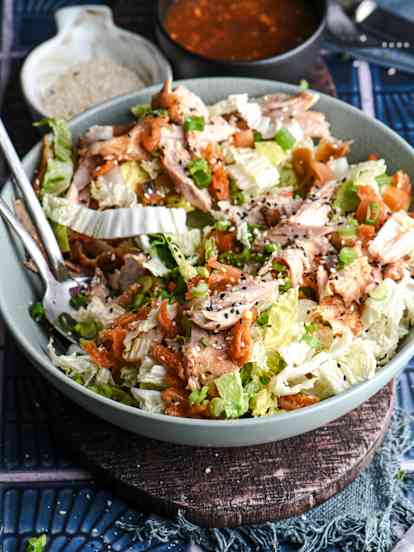 Leftover Chicken Kimchi Salad