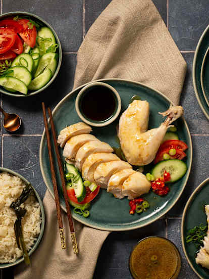 Hainanese chicken and rice