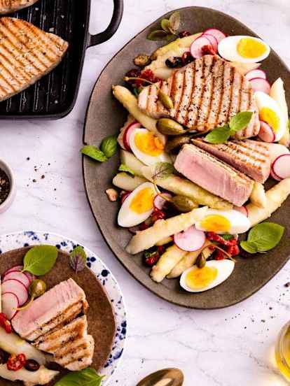Asperges met Tonijn en Citroenvinaigrette