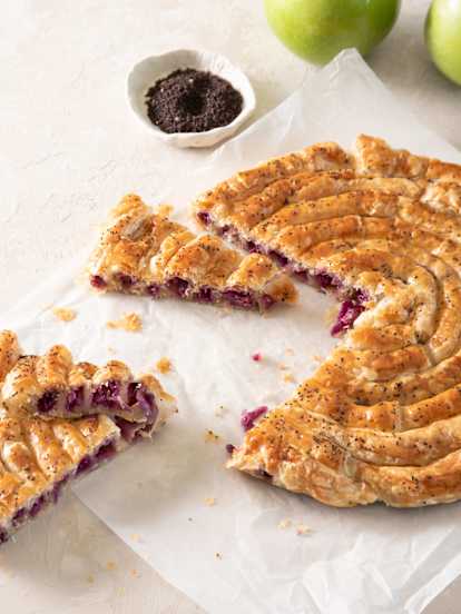 Espiral de lombarda y manzana