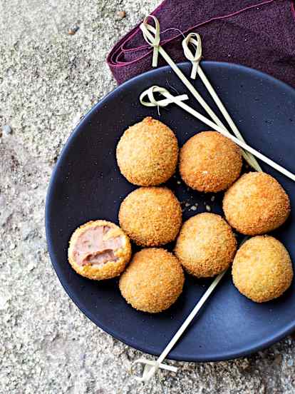 Croquettes de châtaigne au lard fumé