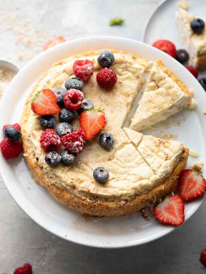 Tarta Fitness de proteína con manzana